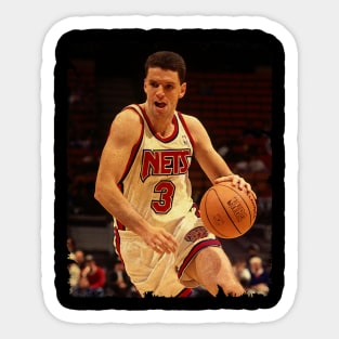 Drazen Petrovic - Vintage Design Of Basketball Sticker